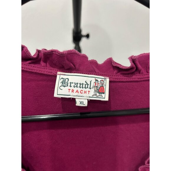 Brandl Tracht XL Magenta Ruffled Cotton Cardigan Shrug Sweater - Picture 5 of 8